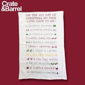 Crate & Barrel Twelve Days of Christmas Kitchen Towel